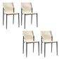 Modern Armless Backrest Leather Chair with Metal Legs for Dining Room