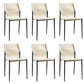 Modern Armless Backrest Leather Chair with Metal Legs for Dining Room