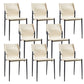 Modern Armless Backrest Leather Chair with Metal Legs for Dining Room
