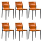 Modern Armless Backrest Leather Chair with Metal Legs for Dining Room