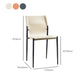 Modern Armless Backrest Leather Chair with Metal Legs for Dining Room