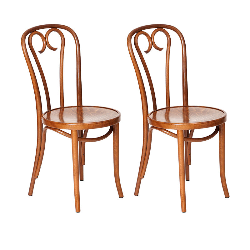 Contemporary Side Chair Open Back Wood Dining Room Chair for Home