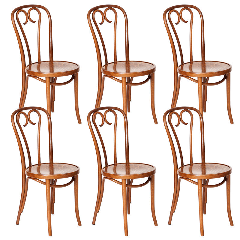 Contemporary Side Chair Open Back Wood Dining Room Chair for Home