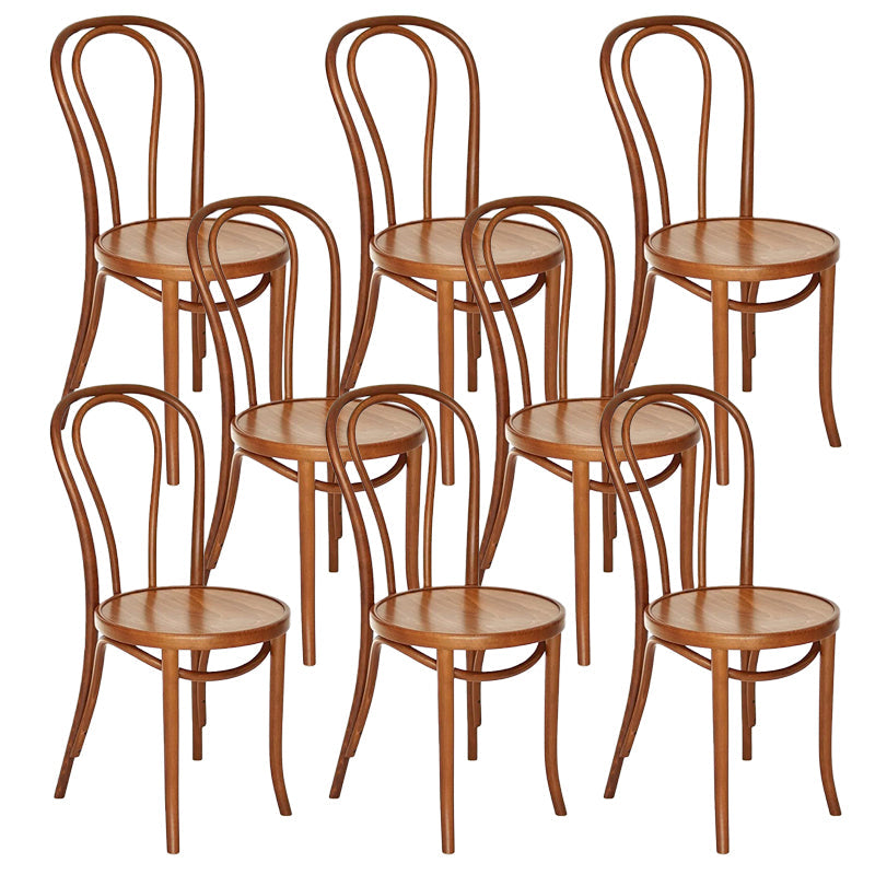 Contemporary Side Chair Open Back Wood Dining Room Chair for Home