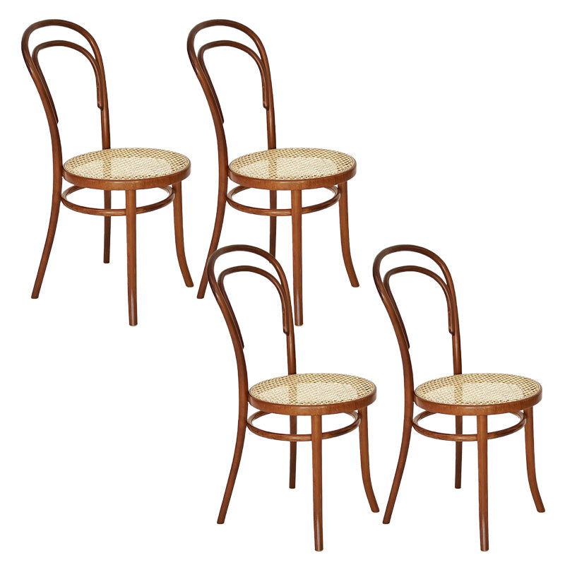 Contemporary Side Chair Open Back Wood Dining Room Chair for Home