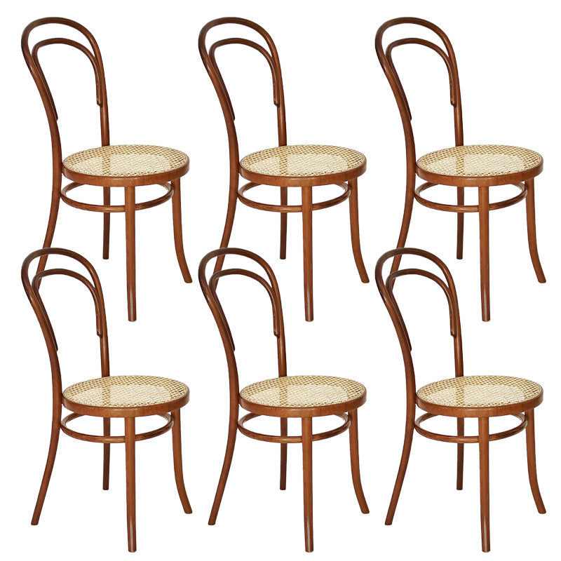 Contemporary Side Chair Open Back Wood Dining Room Chair for Home