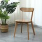 Silla de madera de respaldo sin brazo moderna con patas de roble para el comedor