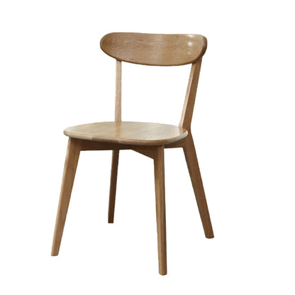 Silla de madera de respaldo sin brazo moderna con patas de roble para el comedor