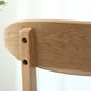 Silla de madera de respaldo sin brazo moderna con patas de roble para el comedor