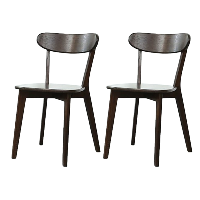 Silla de madera de respaldo sin brazo moderna con patas de roble para el comedor