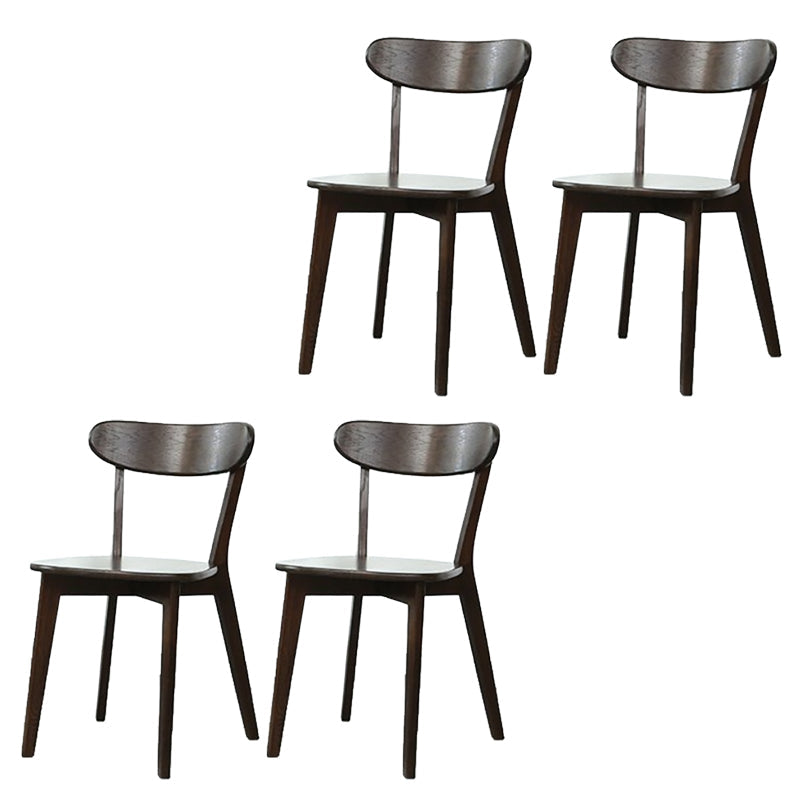 Silla de madera de respaldo sin brazo moderna con patas de roble para el comedor