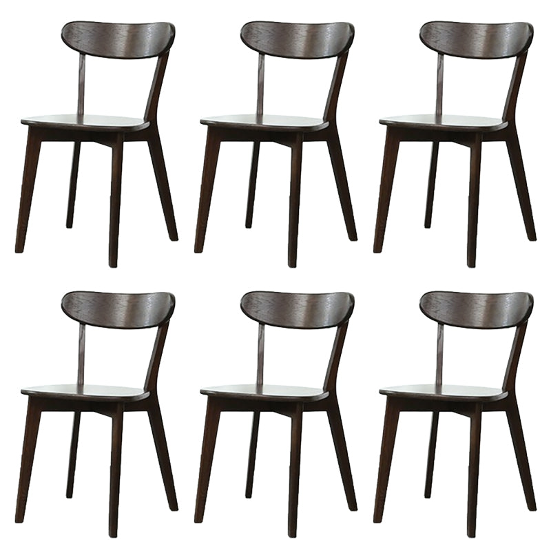 Silla de madera de respaldo sin brazo moderna con patas de roble para el comedor
