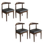 Modern Armless Backrest Chair with Rubber Wood Legs for Dining Room Walnut 4 Piece Set Clearhalo 'Dining Chairs' 'Dining Tables & Seating' 'dining_chair' 'furn' 'furn_dining_chair' 'Furniture' 'Kitchen & Dining Furniture' 7520041