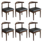 Modern Armless Backrest Chair with Rubber Wood Legs for Dining Room Walnut 6 Piece Set Clearhalo 'Dining Chairs' 'Dining Tables & Seating' 'dining_chair' 'furn' 'furn_dining_chair' 'Furniture' 'Kitchen & Dining Furniture' 7520043