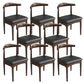 Modern Armless Backrest Chair with Rubber Wood Legs for Dining Room Walnut 8 Piece Set Clearhalo 'Dining Chairs' 'Dining Tables & Seating' 'dining_chair' 'furn' 'furn_dining_chair' 'Furniture' 'Kitchen & Dining Furniture' 7520044