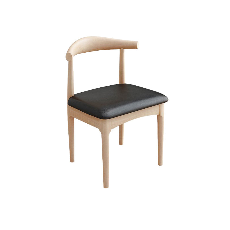 Modern Armless Backrest Chair with Rubber Wood Legs for Dining Room Natural 1 Piece Clearhalo 'Dining Chairs' 'Dining Tables & Seating' 'dining_chair' 'furn' 'furn_dining_chair' 'Furniture' 'Kitchen & Dining Furniture' 7520046