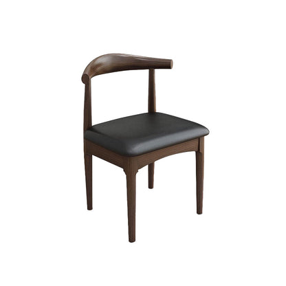 Modern Armless Backrest Chair with Rubber Wood Legs for Dining Room Walnut 1 Piece Clearhalo 'Dining Chairs' 'Dining Tables & Seating' 'dining_chair' 'furn' 'furn_dining_chair' 'Furniture' 'Kitchen & Dining Furniture' 7520047