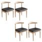 Modern Armless Backrest Chair with Rubber Wood Legs for Dining Room Natural 4 Piece Set Clearhalo 'Dining Chairs' 'Dining Tables & Seating' 'dining_chair' 'furn' 'furn_dining_chair' 'Furniture' 'Kitchen & Dining Furniture' 7520050