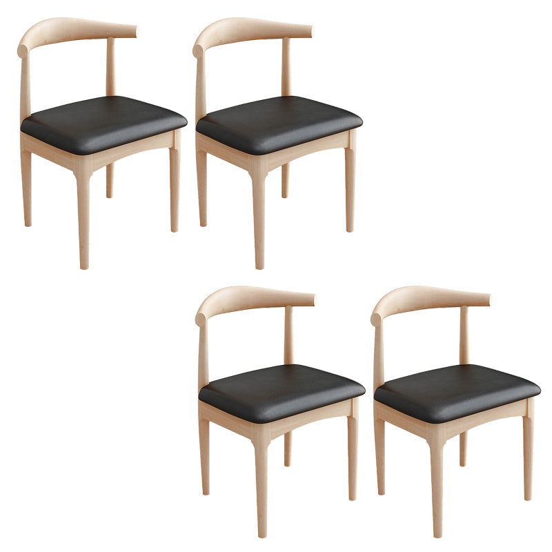 Modern Armless Backrest Chair with Rubber Wood Legs for Dining Room Natural 4 Piece Set Clearhalo 'Dining Chairs' 'Dining Tables & Seating' 'dining_chair' 'furn' 'furn_dining_chair' 'Furniture' 'Kitchen & Dining Furniture' 7520050