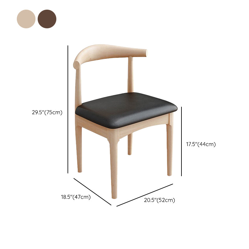 Modern Armless Backrest Chair with Rubber Wood Legs for Dining Room Clearhalo 'Dining Chairs' 'Dining Tables & Seating' 'dining_chair' 'furn' 'furn_dining_chair' 'Furniture' 'Kitchen & Dining Furniture' 7520067