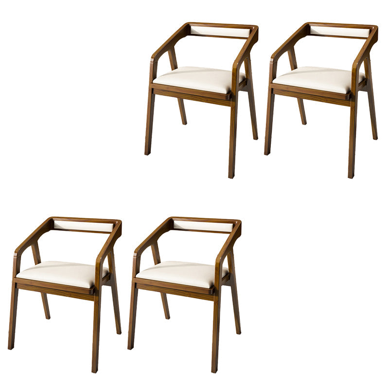 Contemporary Style Chair Wood Dining Accent Chair for Kitchen Beige Brown 4 Piece Set Clearhalo 'Dining Chairs' 'Dining Tables & Seating' 'dining_chair' 'furn' 'furn_dining_chair' 'Furniture' 'Kitchen & Dining Furniture' 7520073
