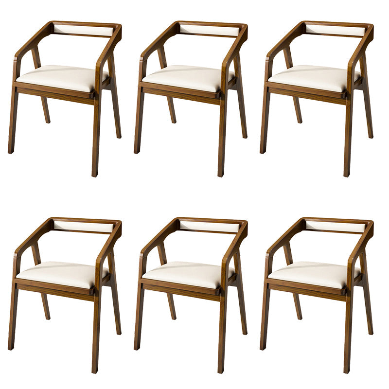 Contemporary Style Chair Wood Dining Accent Chair for Kitchen Beige Brown 6 Piece Set Clearhalo 'Dining Chairs' 'Dining Tables & Seating' 'dining_chair' 'furn' 'furn_dining_chair' 'Furniture' 'Kitchen & Dining Furniture' 7520074