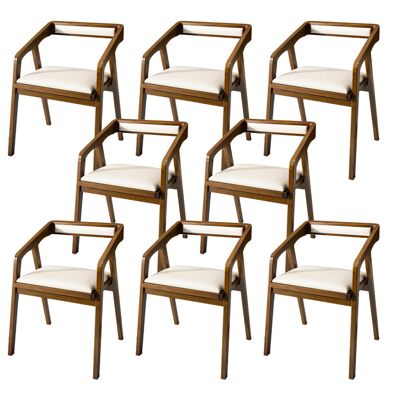 Contemporary Style Chair Wood Dining Accent Chair for Kitchen Beige Brown 8 Piece Set Clearhalo 'Dining Chairs' 'Dining Tables & Seating' 'dining_chair' 'furn' 'furn_dining_chair' 'Furniture' 'Kitchen & Dining Furniture' 7520077