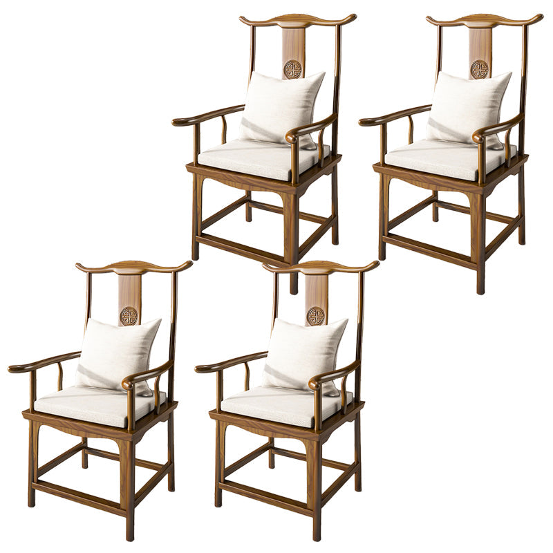 Contemporary Style Chair Wood Dining Accent Chair for Kitchen Brown 4 Piece Set Clearhalo 'Dining Chairs' 'Dining Tables & Seating' 'dining_chair' 'furn' 'furn_dining_chair' 'Furniture' 'Kitchen & Dining Furniture' 7520081