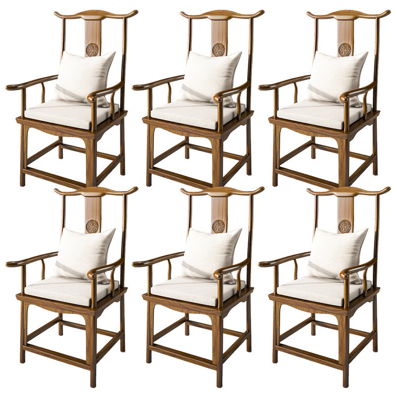 Contemporary Style Chair Wood Dining Accent Chair for Kitchen Brown 6 Piece Set Clearhalo 'Dining Chairs' 'Dining Tables & Seating' 'dining_chair' 'furn' 'furn_dining_chair' 'Furniture' 'Kitchen & Dining Furniture' 7520084