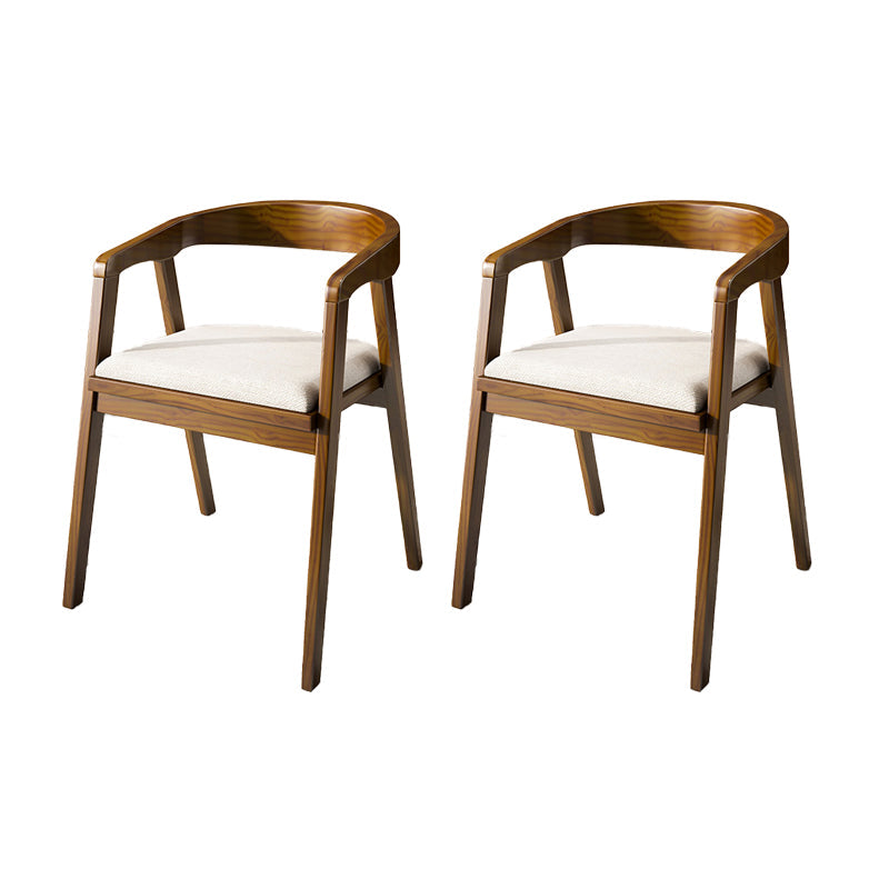 Contemporary Style Chair Wood Dining Accent Chair for Kitchen White-Brown 2 Piece Set Clearhalo 'Dining Chairs' 'Dining Tables & Seating' 'dining_chair' 'furn' 'furn_dining_chair' 'Furniture' 'Kitchen & Dining Furniture' 7520087