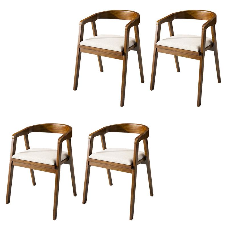 Contemporary Style Chair Wood Dining Accent Chair for Kitchen White-Brown 4 Piece Set Clearhalo 'Dining Chairs' 'Dining Tables & Seating' 'dining_chair' 'furn' 'furn_dining_chair' 'Furniture' 'Kitchen & Dining Furniture' 7520088