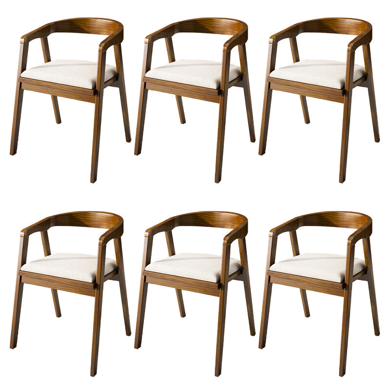 Contemporary Style Chair Wood Dining Accent Chair for Kitchen White-Brown 6 Piece Set Clearhalo 'Dining Chairs' 'Dining Tables & Seating' 'dining_chair' 'furn' 'furn_dining_chair' 'Furniture' 'Kitchen & Dining Furniture' 7520089