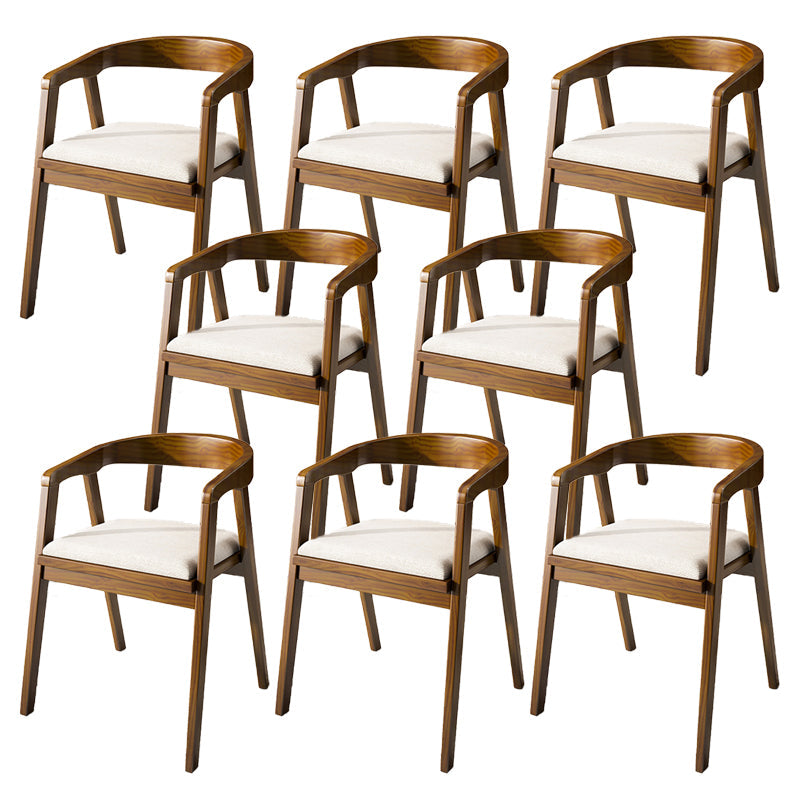 Contemporary Style Chair Wood Dining Accent Chair for Kitchen White-Brown 8 Piece Set Clearhalo 'Dining Chairs' 'Dining Tables & Seating' 'dining_chair' 'furn' 'furn_dining_chair' 'Furniture' 'Kitchen & Dining Furniture' 7520090