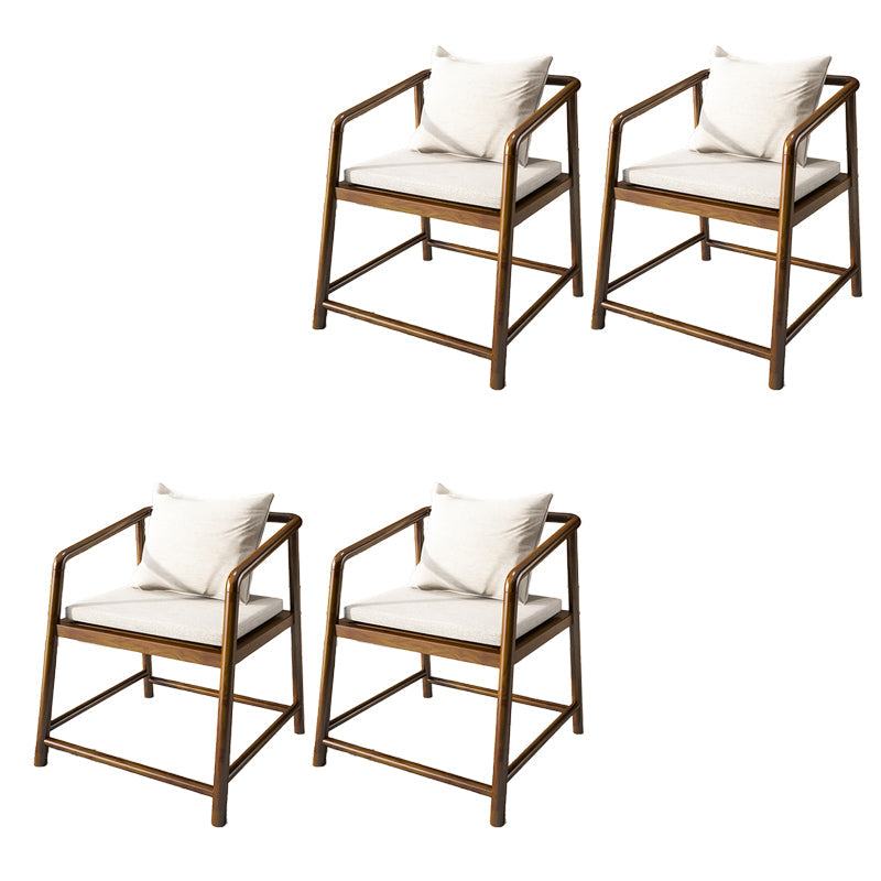 Contemporary Style Chair Wood Dining Accent Chair for Kitchen Brown White 4 Piece Set Clearhalo 'Dining Chairs' 'Dining Tables & Seating' 'dining_chair' 'furn' 'furn_dining_chair' 'Furniture' 'Kitchen & Dining Furniture' 7520092