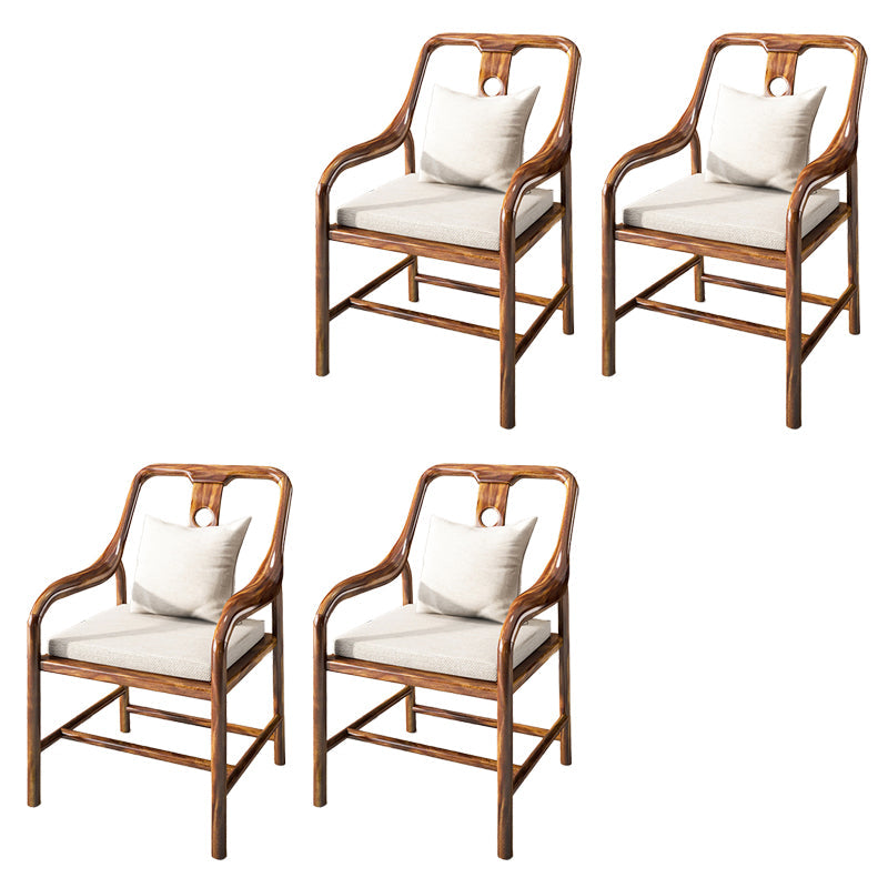 Contemporary Style Chair Wood Dining Accent Chair for Kitchen Light White Brown 4 Piece Set Clearhalo 'Dining Chairs' 'Dining Tables & Seating' 'dining_chair' 'furn' 'furn_dining_chair' 'Furniture' 'Kitchen & Dining Furniture' 7520096
