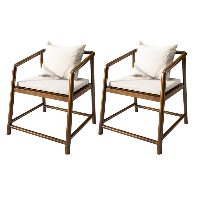 Contemporary Style Chair Wood Dining Accent Chair for Kitchen Dark White Brown 2 Piece Set Clearhalo 'Dining Chairs' 'Dining Tables & Seating' 'dining_chair' 'furn' 'furn_dining_chair' 'Furniture' 'Kitchen & Dining Furniture' 7520107