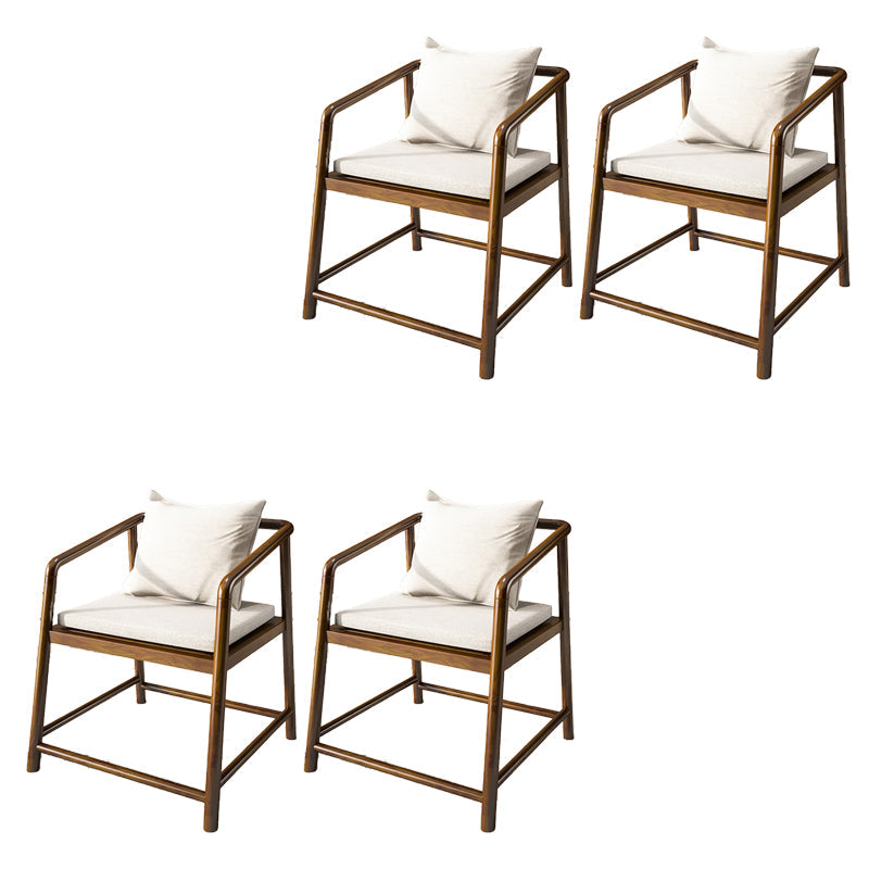 Contemporary Style Chair Wood Dining Accent Chair for Kitchen Dark White Brown 4 Piece Set Clearhalo 'Dining Chairs' 'Dining Tables & Seating' 'dining_chair' 'furn' 'furn_dining_chair' 'Furniture' 'Kitchen & Dining Furniture' 7520108