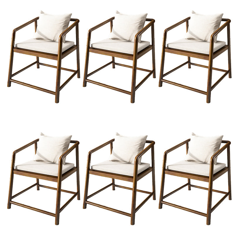 Contemporary Style Chair Wood Dining Accent Chair for Kitchen Dark White Brown 6 Piece Set Clearhalo 'Dining Chairs' 'Dining Tables & Seating' 'dining_chair' 'furn' 'furn_dining_chair' 'Furniture' 'Kitchen & Dining Furniture' 7520109