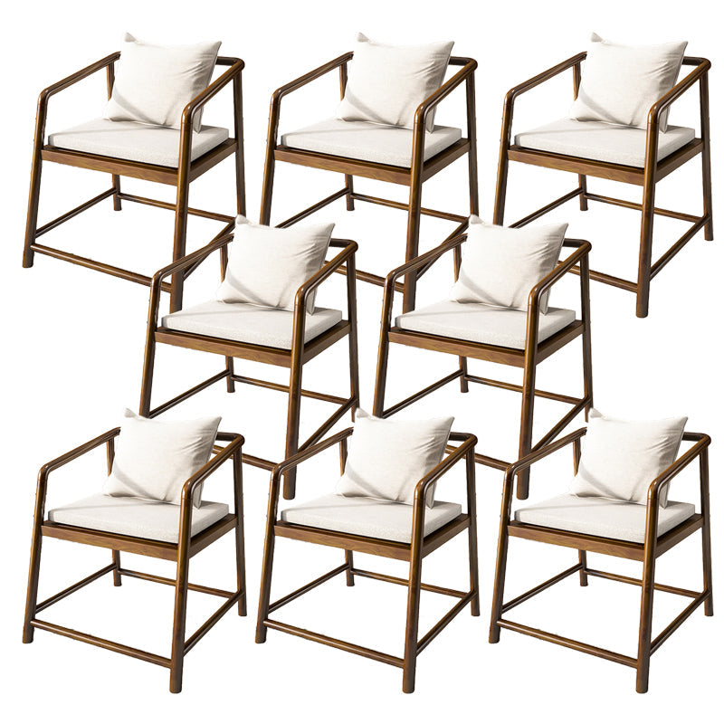 Contemporary Style Chair Wood Dining Accent Chair for Kitchen Dark White Brown 8 Piece Set Clearhalo 'Dining Chairs' 'Dining Tables & Seating' 'dining_chair' 'furn' 'furn_dining_chair' 'Furniture' 'Kitchen & Dining Furniture' 7520110