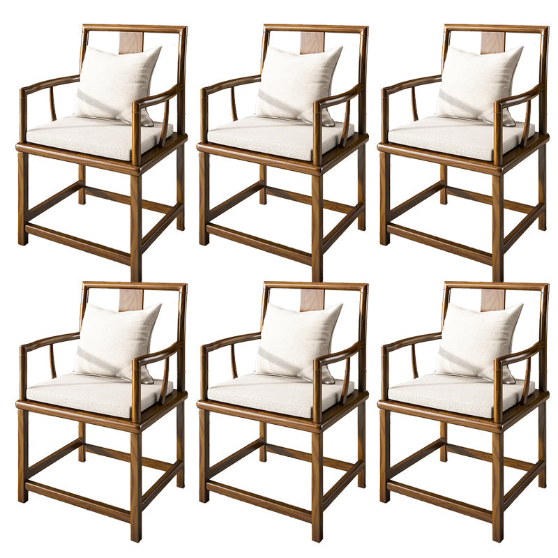 Contemporary Style Chair Wood Dining Accent Chair for Kitchen Beige Brown 6 Piece Set Clearhalo 'Dining Chairs' 'Dining Tables & Seating' 'dining_chair' 'furn' 'furn_dining_chair' 'Furniture' 'Kitchen & Dining Furniture' 7520117