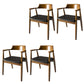 Contemporary Style Chair Wood Dining Accent Chair for Kitchen Black-Brown 4 Piece Set Clearhalo 'Dining Chairs' 'Dining Tables & Seating' 'dining_chair' 'furn' 'furn_dining_chair' 'Furniture' 'Kitchen & Dining Furniture' 7520128