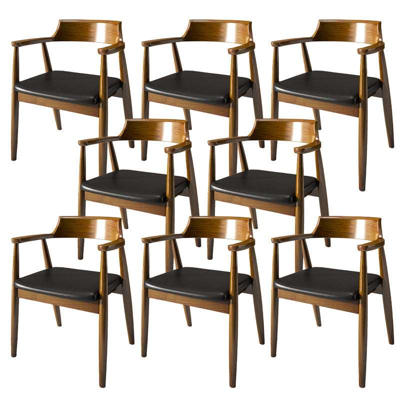 Contemporary Style Chair Wood Dining Accent Chair for Kitchen Black-Brown 8 Piece Set Clearhalo 'Dining Chairs' 'Dining Tables & Seating' 'dining_chair' 'furn' 'furn_dining_chair' 'Furniture' 'Kitchen & Dining Furniture' 7520130