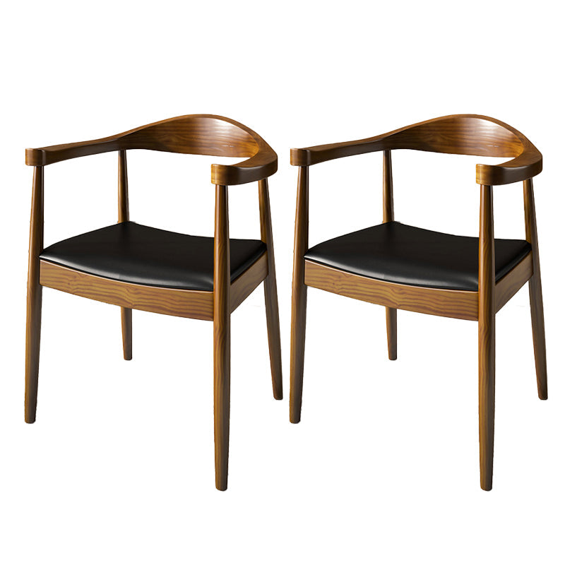 Contemporary Style Chair Wood Dining Accent Chair for Kitchen Brown-Black 2 Piece Set Clearhalo 'Dining Chairs' 'Dining Tables & Seating' 'dining_chair' 'furn' 'furn_dining_chair' 'Furniture' 'Kitchen & Dining Furniture' 7520131