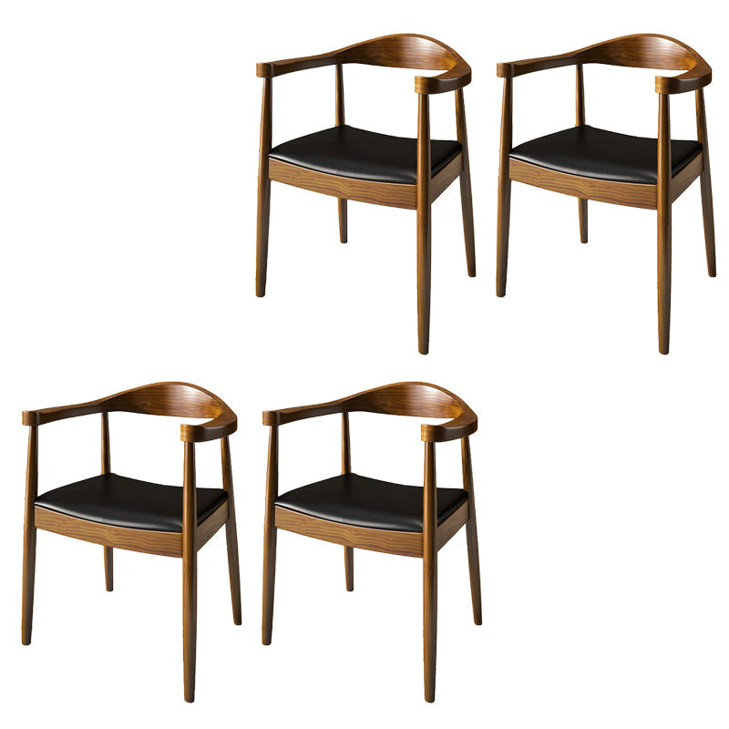 Contemporary Style Chair Wood Dining Accent Chair for Kitchen Brown-Black 4 Piece Set Clearhalo 'Dining Chairs' 'Dining Tables & Seating' 'dining_chair' 'furn' 'furn_dining_chair' 'Furniture' 'Kitchen & Dining Furniture' 7520132