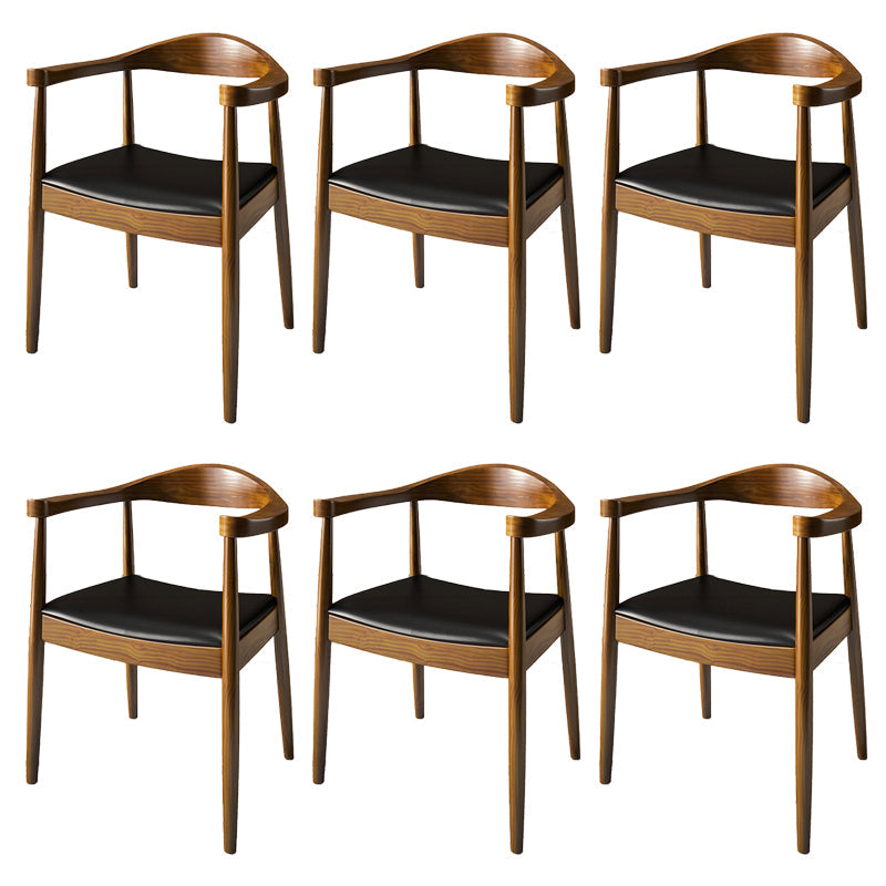 Contemporary Style Chair Wood Dining Accent Chair for Kitchen Brown-Black 6 Piece Set Clearhalo 'Dining Chairs' 'Dining Tables & Seating' 'dining_chair' 'furn' 'furn_dining_chair' 'Furniture' 'Kitchen & Dining Furniture' 7520133