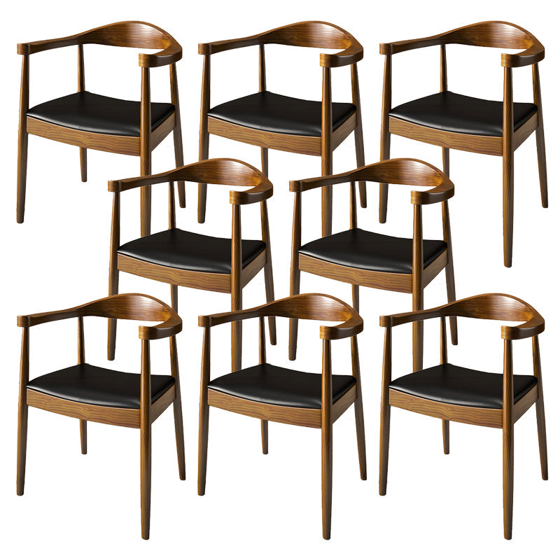 Contemporary Style Chair Wood Dining Accent Chair for Kitchen Brown-Black 8 Piece Set Clearhalo 'Dining Chairs' 'Dining Tables & Seating' 'dining_chair' 'furn' 'furn_dining_chair' 'Furniture' 'Kitchen & Dining Furniture' 7520134