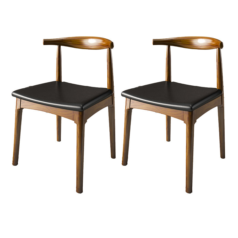 Contemporary Style Chair Wood Dining Accent Chair for Kitchen Dark Brown Black 2 Piece Set Clearhalo 'Dining Chairs' 'Dining Tables & Seating' 'dining_chair' 'furn' 'furn_dining_chair' 'Furniture' 'Kitchen & Dining Furniture' 7520135