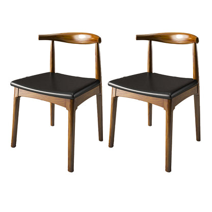 Contemporary Style Chair Wood Dining Accent Chair for Kitchen Dark Brown Black 2 Piece Set Clearhalo 'Dining Chairs' 'Dining Tables & Seating' 'dining_chair' 'furn' 'furn_dining_chair' 'Furniture' 'Kitchen & Dining Furniture' 7520135