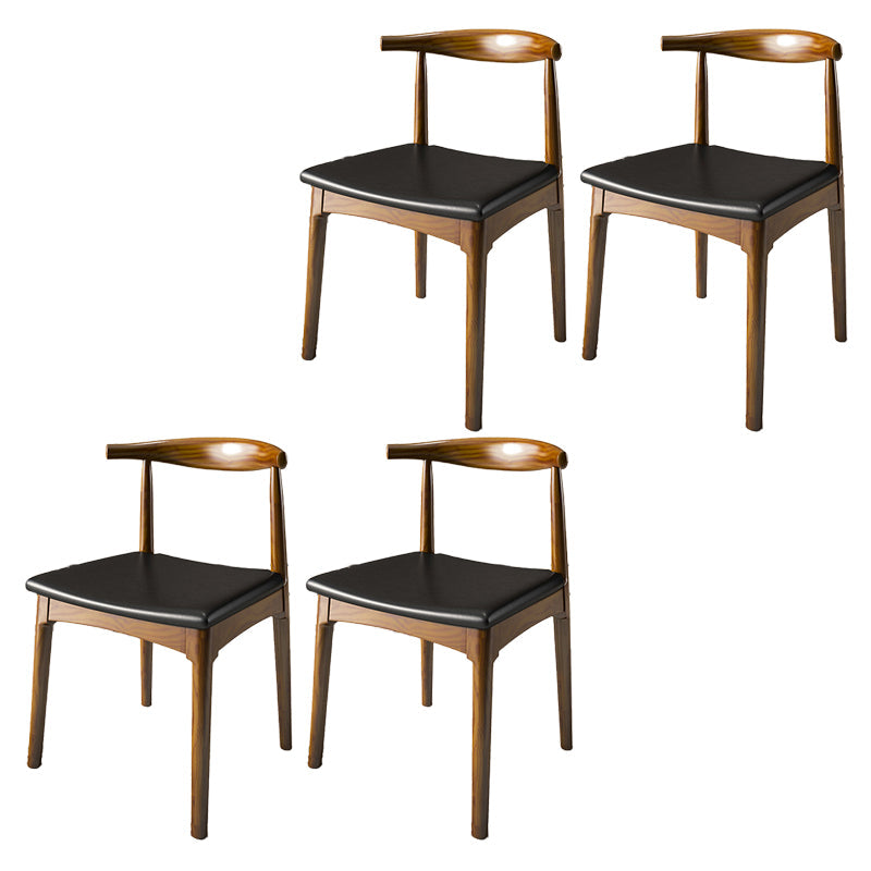 Contemporary Style Chair Wood Dining Accent Chair for Kitchen Dark Brown Black 4 Piece Set Clearhalo 'Dining Chairs' 'Dining Tables & Seating' 'dining_chair' 'furn' 'furn_dining_chair' 'Furniture' 'Kitchen & Dining Furniture' 7520136