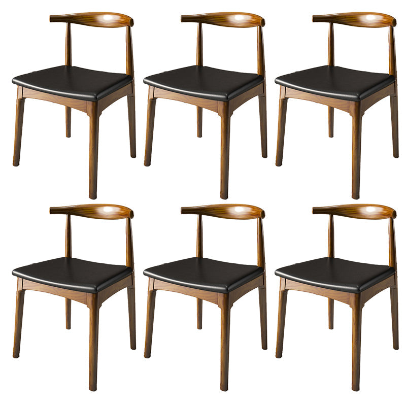 Contemporary Style Chair Wood Dining Accent Chair for Kitchen Dark Brown Black 6 Piece Set Clearhalo 'Dining Chairs' 'Dining Tables & Seating' 'dining_chair' 'furn' 'furn_dining_chair' 'Furniture' 'Kitchen & Dining Furniture' 7520137